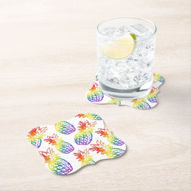 Paper Coaster rainbow pineapple (Insitu)