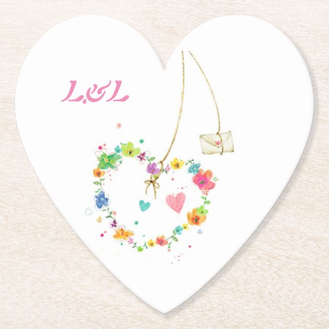Paper coaster shape heart (Front)