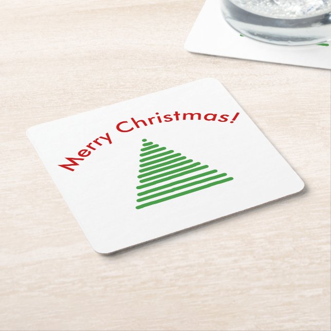Paper Coaster - Stylized Tree with Curved Text (Angled)