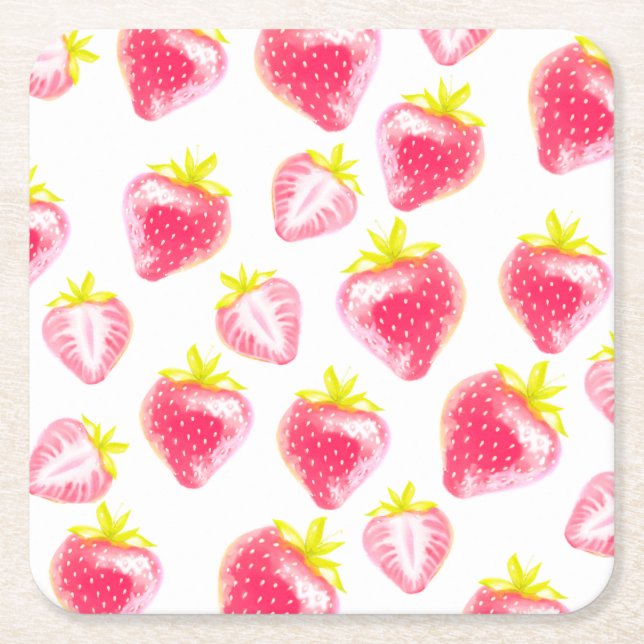  Paper Coaster Sweet Strawberry (Front)
