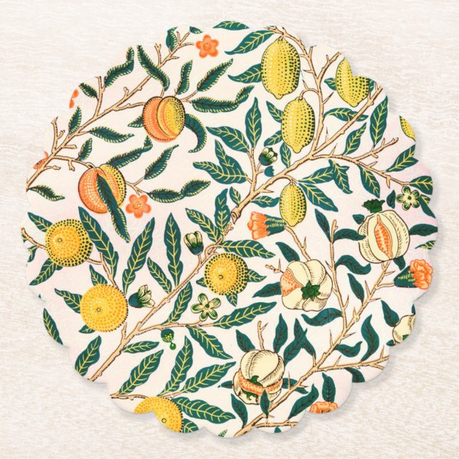 PAPER COASTER : WILLIAM MORRIS : POMEGRANATE (Front)