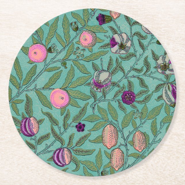 PAPER COASTER : WILLIAM MORRIS : POMEGRANATES  (Front)