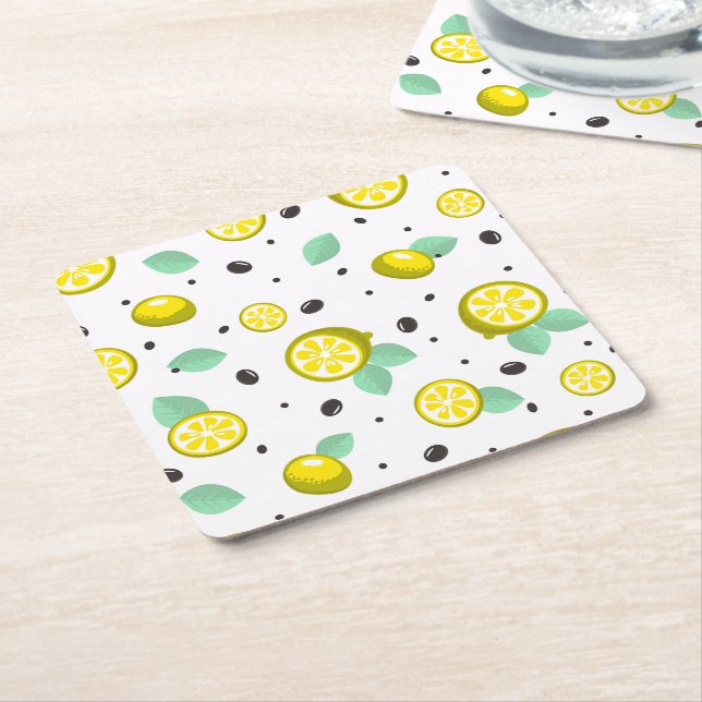 Paper Coaster with a modern pattern. (Angled)
