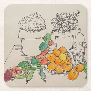 Paper Coaster with Oranges