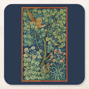 PAPER COASTER WITH WILLIAM MORRIS PHEASANT DESIGN