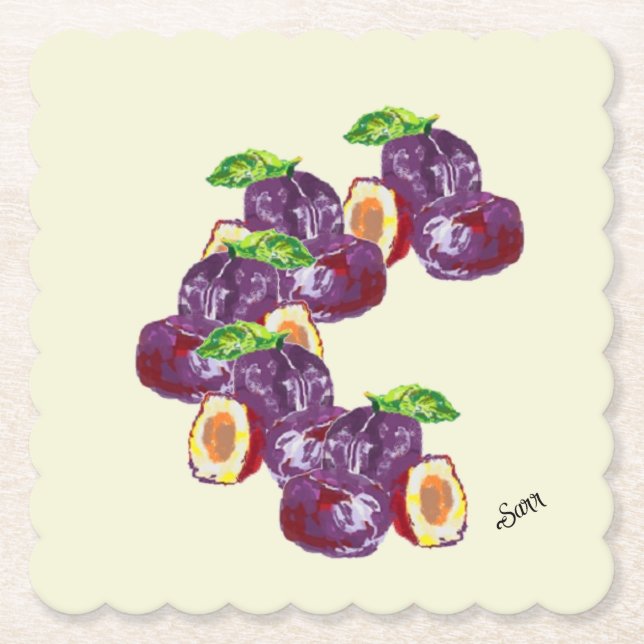 Paper Coaster's : A Plum's a Plum Coaster (Front)
