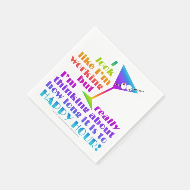 PAPER COCKTAIL NAPKINS - MARTINI, COCKTAIL HUMOR (Corner)