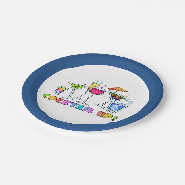 PAPER COCKTAIL PLATES - COCKTAIL UP GLASSES (Angled)