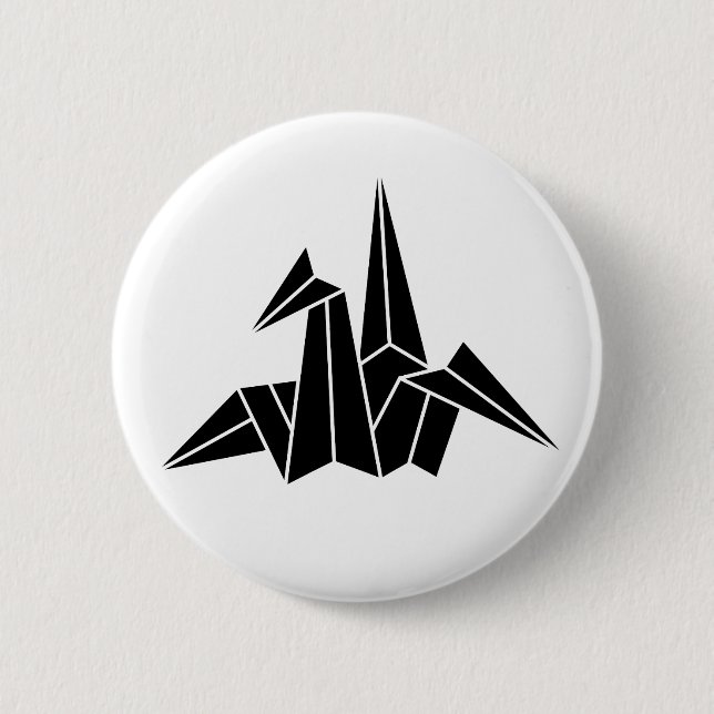 Paper Crane 2 Inch Round Button (Front)
