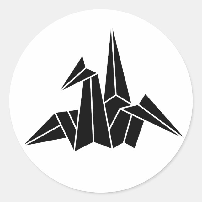 Paper Crane Classic Round Sticker (Front)