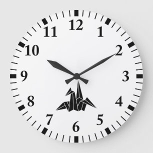 Paper Crane Large Clock