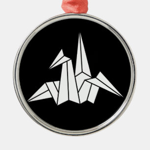 Paper Crane Metal Ornament