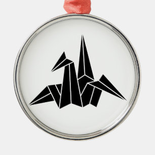 Paper Crane Metal Ornament