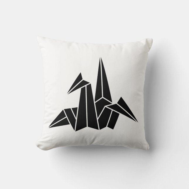 Paper Crane Throw Pillow (Front)