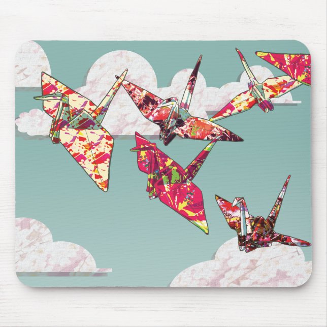 Paper Cranes Mouse Pad (Front)