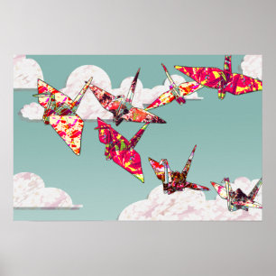 Paper Cranes Poster Print