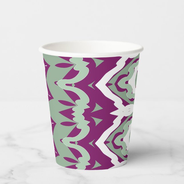 Paper cup, A vibrant colourful classic design   Pa Cups (Front)