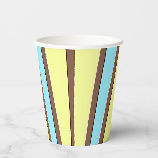 Paper cup, A vibrant colourful classic design  Pap Cups (Front)