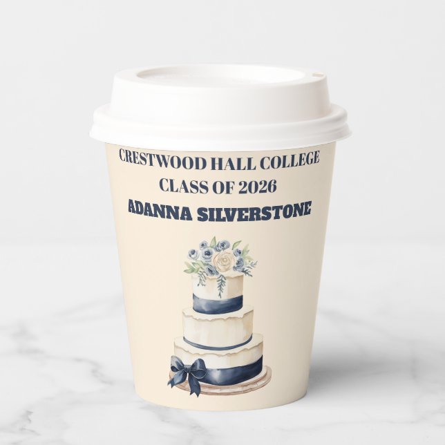 Paper cup-Editable Graduation Tableware Set Cups (Front)