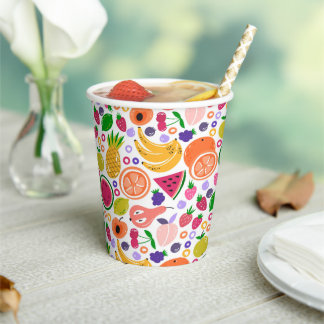 Paper cup fruit background