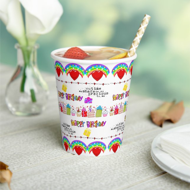 Paper Cup Happy Valentine's Day Happy Birthday  (Insitu)