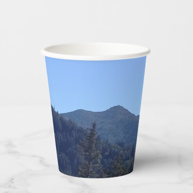 Paper cup Mt Tamalpais and Redwood Trees (Front)