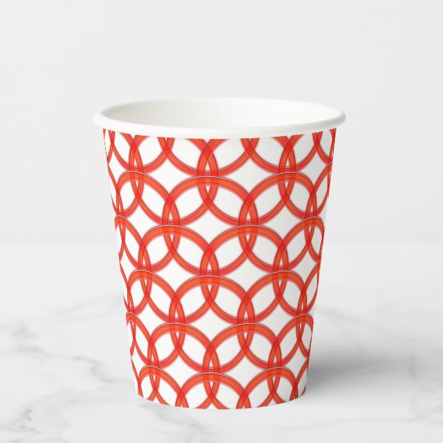 Paper Cup - Red Interlocking Rings (Front)