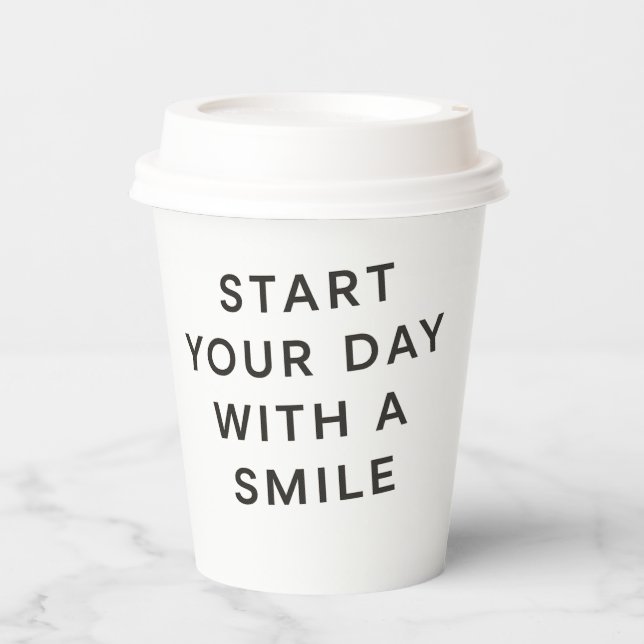 Paper Cup – Start Your Day with a Smile (Front)