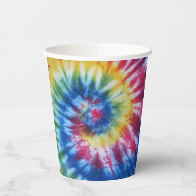 Paper cup Tie Dye Rainbow Colours (Left)