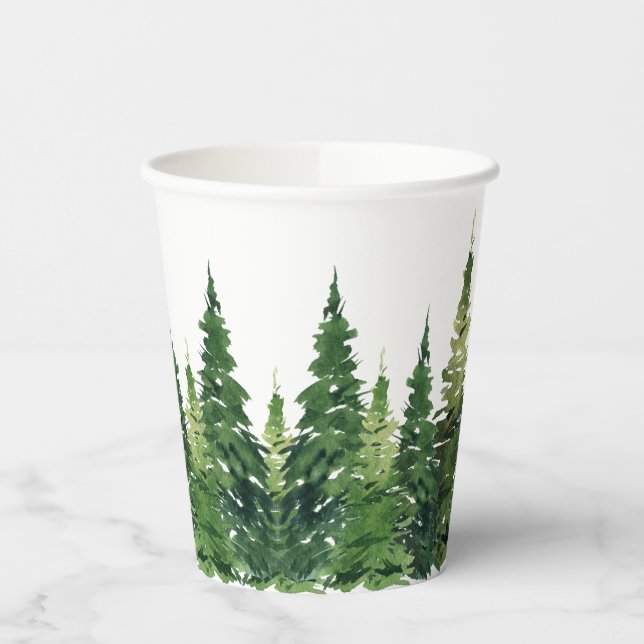Paper cup - Watercolor Forest (Left)