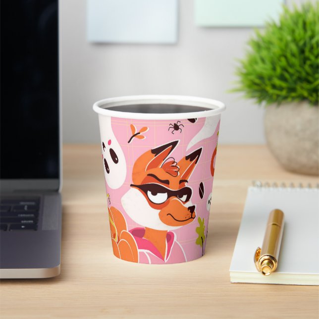 paper cup with a fox for Halloween (Insitu)