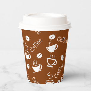Paper cup with coffee pattern