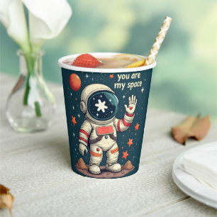 Paper cup with valentine's day design