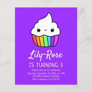  PAPER Cupcake Kid's Birthday Party Invitation