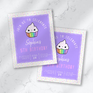 PAPER Cupcake Kid's Birthday Party Invitation