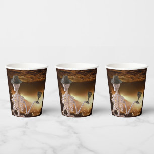 Paper Cups, "Indy" Bones Halloween Skeleton  Cups