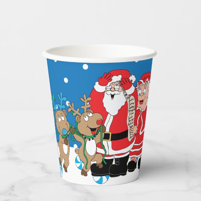 Paper Cups "Santa Happy"  8 oz. (Front)