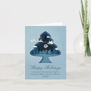 Paper Cut Christmas Composition Corporate Greeting Card
