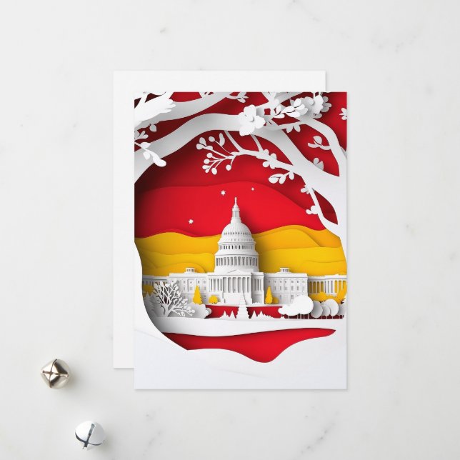 Paper Cut design Washington DC card (Front/Back In Situ)