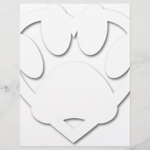 Paper Cut Dog Paw And Heart Shape