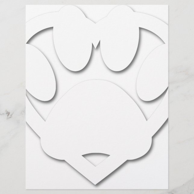 Paper Cut Dog Paw And Heart Shape (Front)