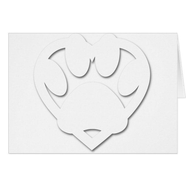 Paper Cut Dog Paw And Heart Shape (Front Horizontal)