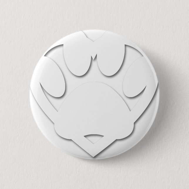 Paper Cut Dog Paw And Heart Shape 2 Inch Round Button (Front)