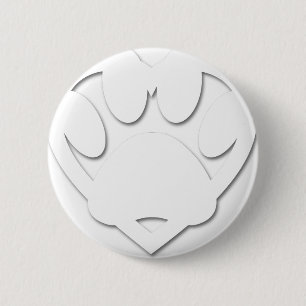 Paper Cut Dog Paw And Heart Shape 2 Inch Round Button