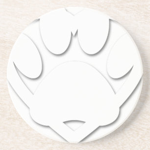Paper Cut Dog Paw And Heart Shape Coaster