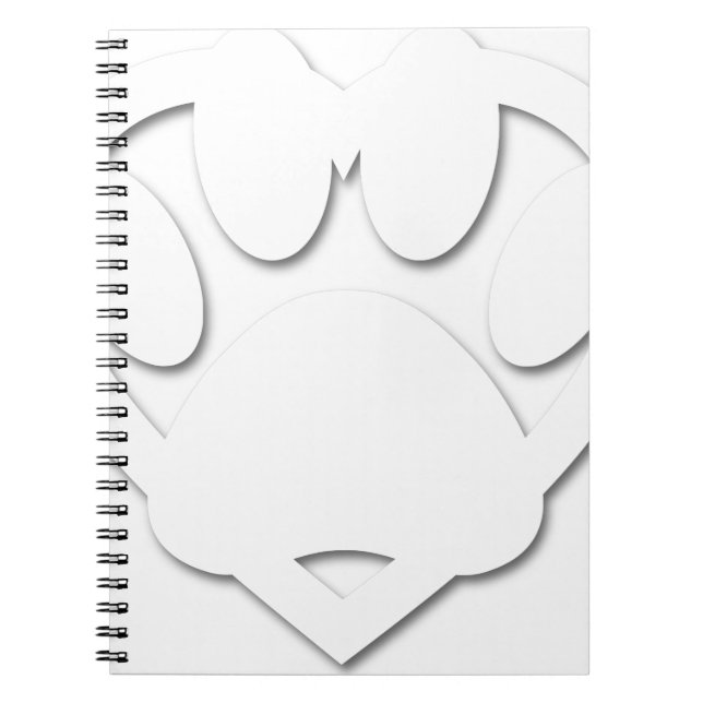 Paper Cut Dog Paw And Heart Shape Notebook (Front)
