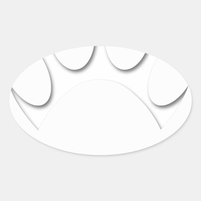 Paper Cut Dog Paw And Heart Shape Oval Sticker (Front)