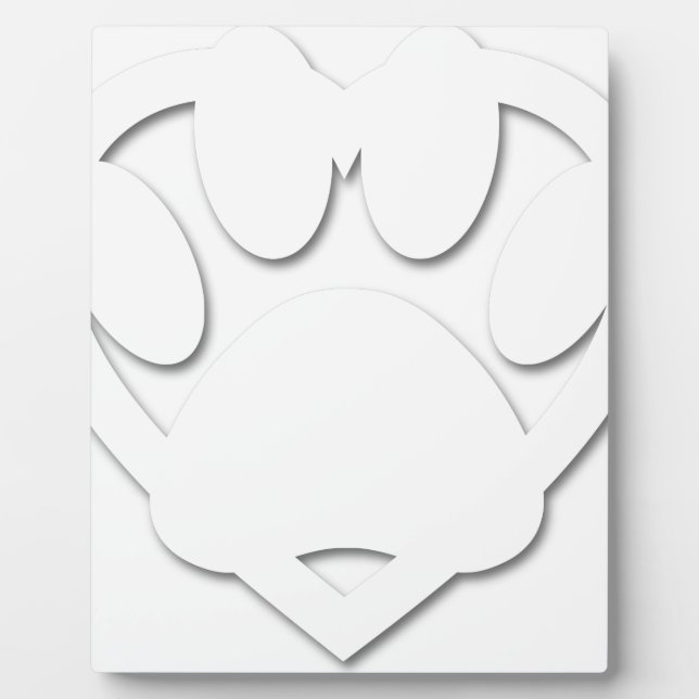 Paper Cut Dog Paw And Heart Shape Plaque (Front)