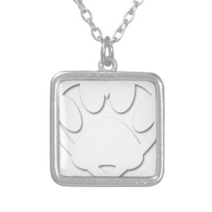 Paper Cut Dog Paw And Heart Shape Silver Plated Necklace