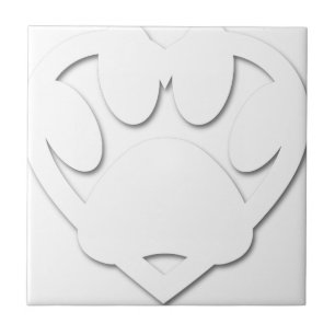 Paper Cut Dog Paw And Heart Shape Tile
